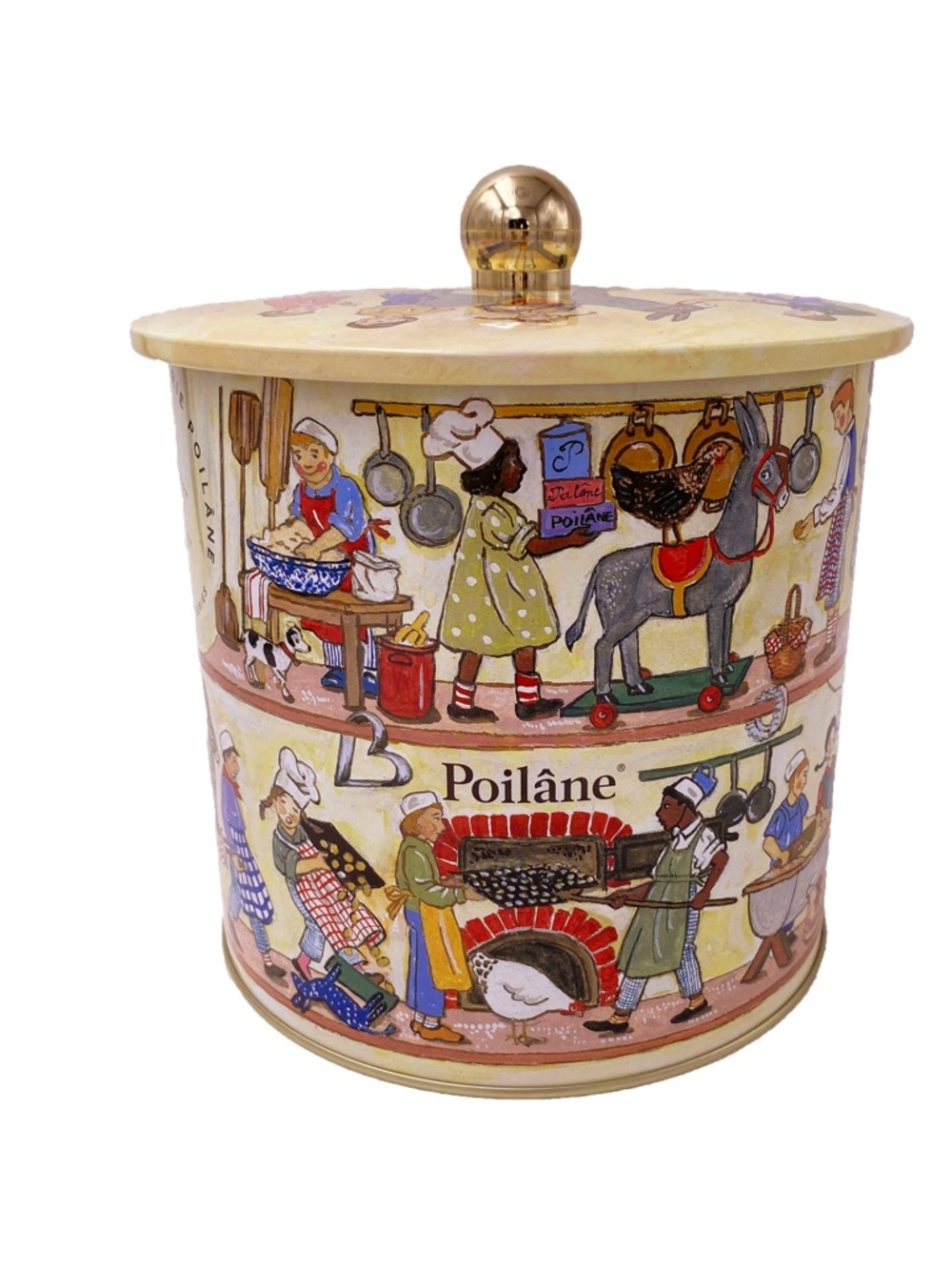 Poilâne Paris French Biscuit Tin Canister Set of 2 Made in France Massilly
